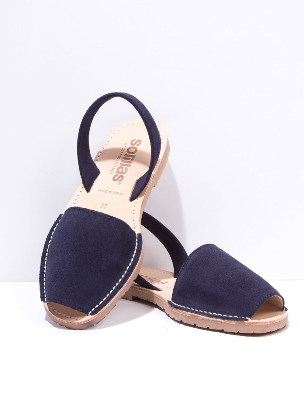 Solillas Lalla - Navy Leather Menorcan Sandals • Women’s 39 (US 8)